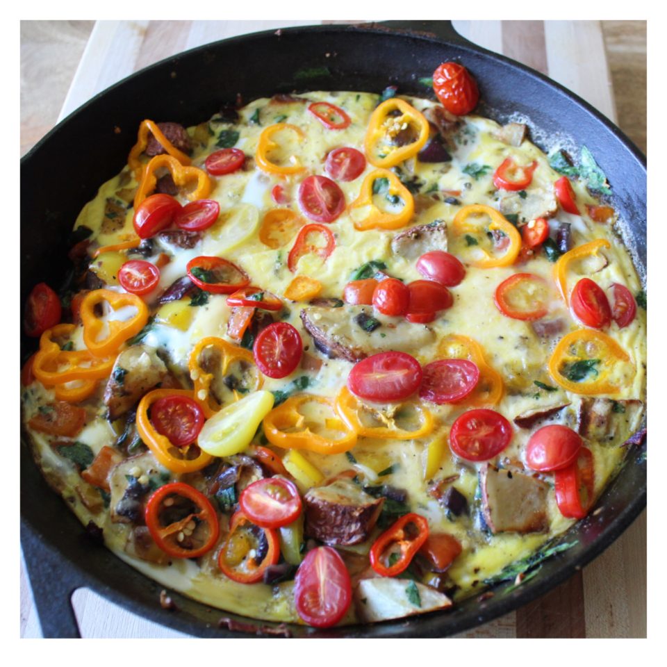 potato and vegetable frittata https://karissapwellness.com/2017/04/potato-and-vegetable-frittata/