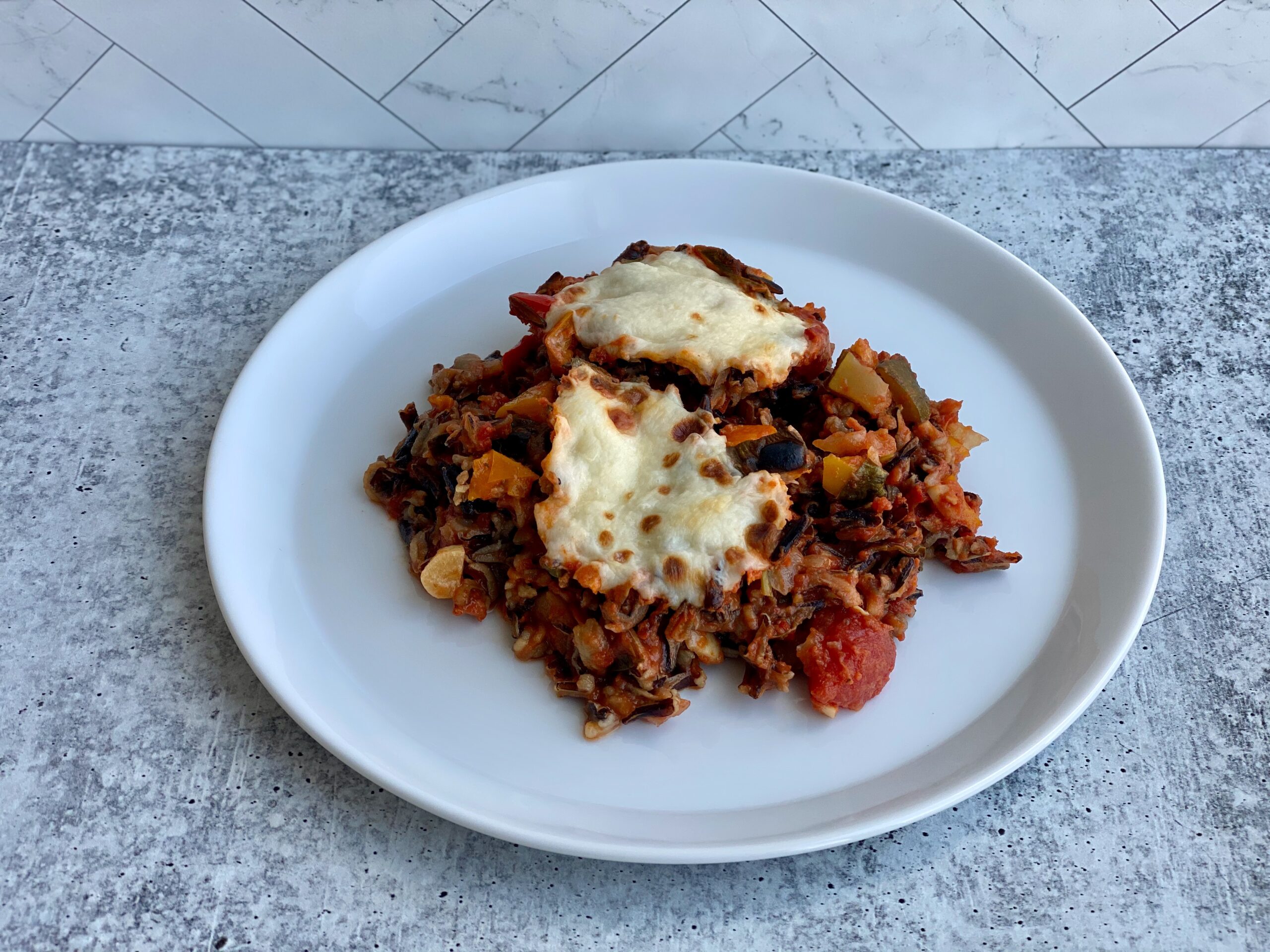 one pan unstuffed bell peppers An image of a plate with stuffed bell peppers on it