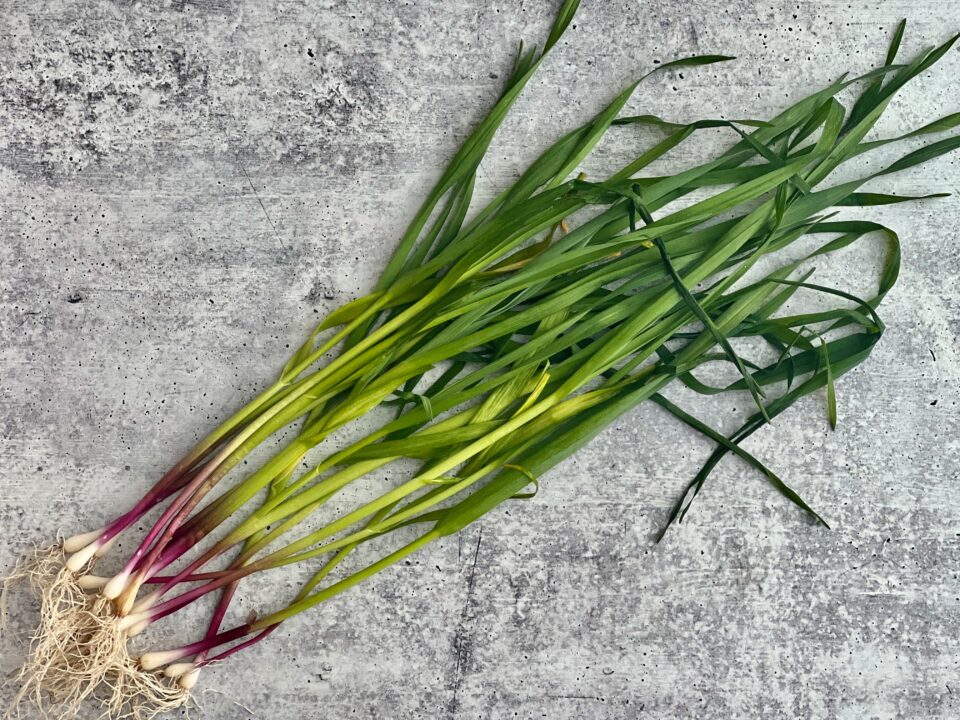 Green garlic in whole form