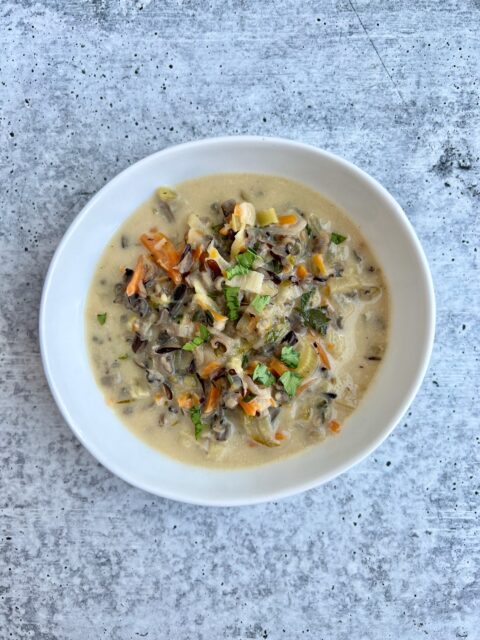 Pictures of bowl of chicken wild rice soup