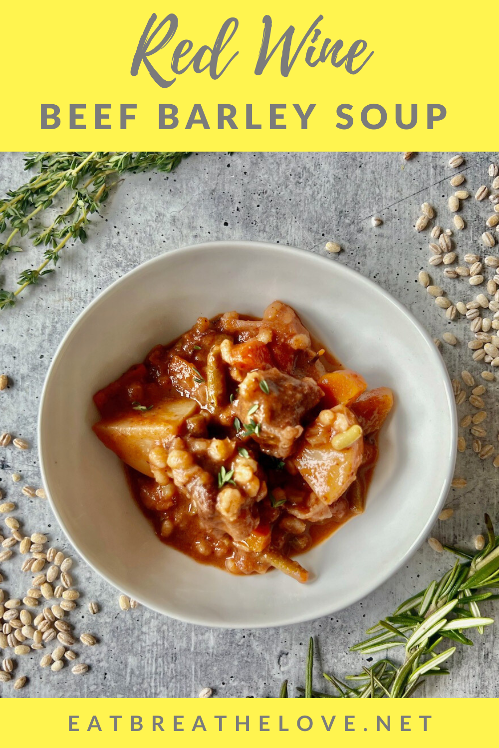 Red Wine Beef Barley Soup Green Chocolate Chip Recipe Pinterest Graphic